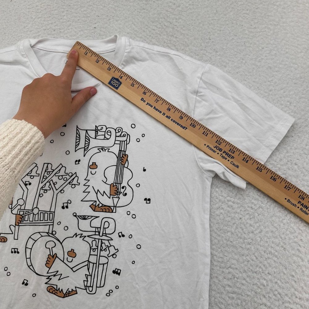 Aritzia | Women's Short Sleeve White Graphic Tee Band Instruments Size Small - Picture 7 of 11